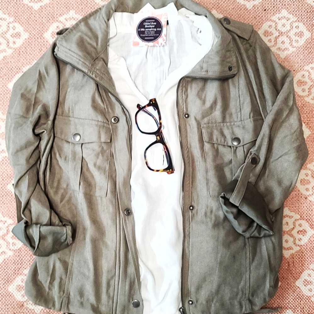 Olive brushed corduroy jacket